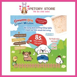Pate sốt kem cho chó vị bò rau củ Complete Dog Cream Mousse 70g